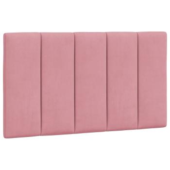 Bett mit Matratze "Hanko" Rosa 90x190 cm Samt