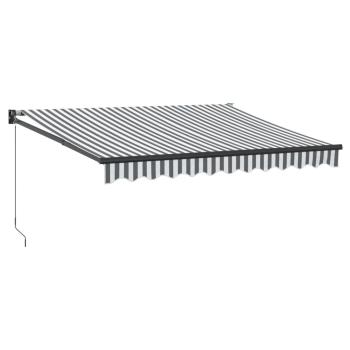 Markise Einziehbar Anthrazit und Weiß 3x2,5 m Stoff & Aluminium