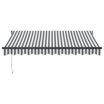 Markise Einziehbar Anthrazit und Weiß 3x2,5 m Stoff & Aluminium