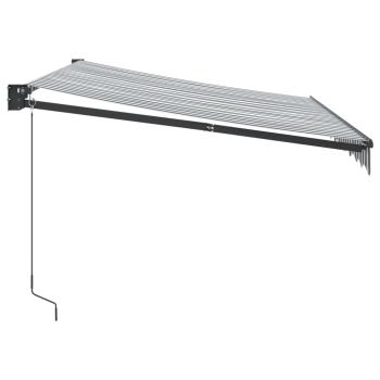Markise Einziehbar Anthrazit und Weiß 3x2,5 m Stoff & Aluminium