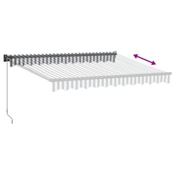 Markise Einziehbar Anthrazit und Weiß 3x2,5 m Stoff & Aluminium
