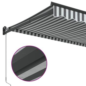 Markise Einziehbar Anthrazit und Weiß 3x2,5 m Stoff & Aluminium