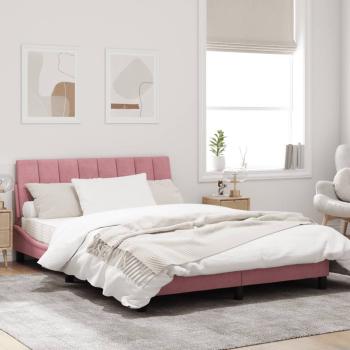Bettgestell mit Kopfteil Rosa 120x200 cm Samt