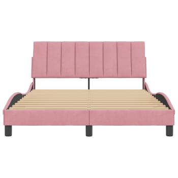 Bettgestell mit Kopfteil Rosa 120x200 cm Samt