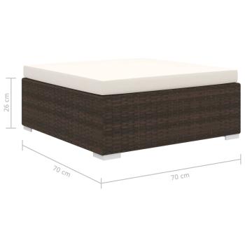 10-tlg. Garten-Lounge-Set mit Auflagen Poly Rattan Braun