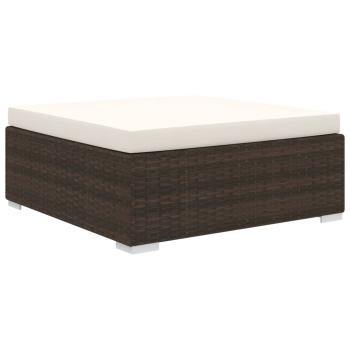 10-tlg. Garten-Lounge-Set mit Auflagen Poly Rattan Braun