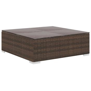 10-tlg. Garten-Lounge-Set mit Auflagen Poly Rattan Braun