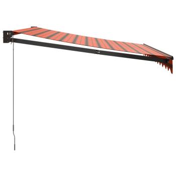 Markise Einziehbar Orange und Braun 3x2,5 m Stoff und Aluminium