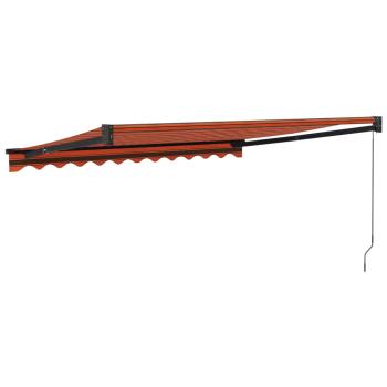 Markise Einziehbar Orange und Braun 3x2,5 m Stoff und Aluminium