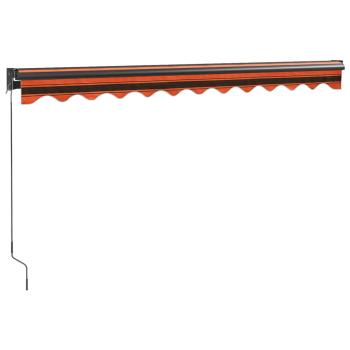 Markise Einziehbar Orange und Braun 3x2,5 m Stoff und Aluminium