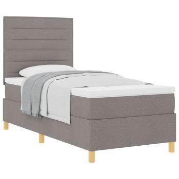 Boxspringbett mit Matratze Taupe 100x200 cm Stoff