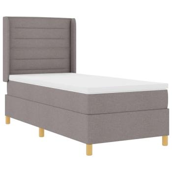Boxspringbett mit Matratze Taupe 100x200 cm Stoff