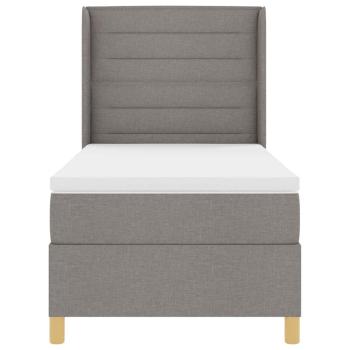 Boxspringbett mit Matratze Taupe 100x200 cm Stoff