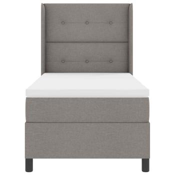 Boxspringbett mit Matratze & LED Taupe 100x200 cm Stoff