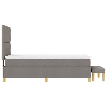 Boxspringbett mit Matratze & Bank Taupe 100x200 cm Stoff