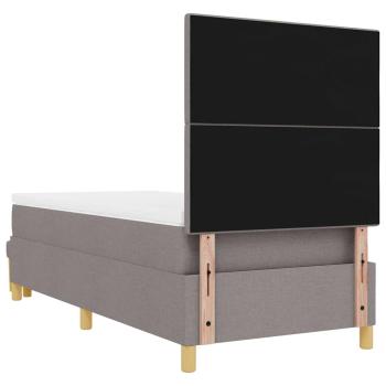 Boxspringbett mit Matratze & Bank Taupe 100x200 cm Stoff