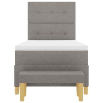 Boxspringbett mit Matratze & Bank Taupe 100x200 cm Stoff