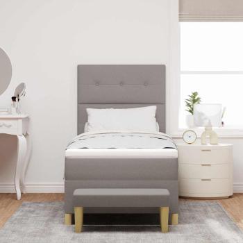Boxspringbett mit Matratze & Bank Taupe 100x200 cm Stoff