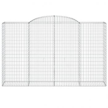 Gabionen mit Hochbogen 6 Stk. 300x50x180/200cm Verzinktes Eisen