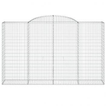 Gabionen mit Hochbogen 4 Stk. 300x50x180/200cm Verzinktes Eisen