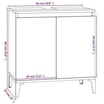 3-tlg. Badmöbel-Set Räuchereiche Holzwerkstoff