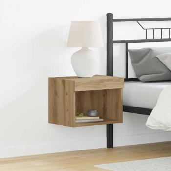ARDEBO.de - Wandschrank mit LED-Leuchten Artisan Eiche 40x30x30 cm