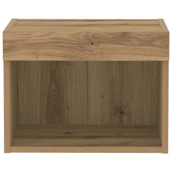 Wandschrank mit LED-Leuchten Artisan Eiche 40x30x30 cm
