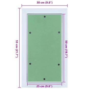 Zugangspanel mit Aluminiumrahmen und Gipskarton 250x500 mm