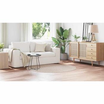 Flauschiger Teppich mit Latexrücken Creme ø160 cm