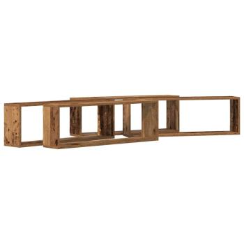 Wandregale 4er Set Altholz 80x15x26 cm Holzwerkstoff