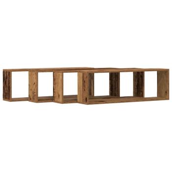 Wandregale 4er Set Altholz 80x15x26 cm Holzwerkstoff