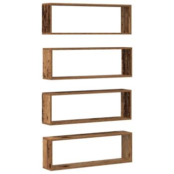 Wandregale 4er Set Altholz 80x15x26 cm Holzwerkstoff