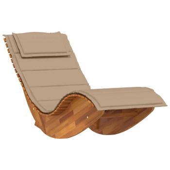 Sonnenliege Set aus 2 Taupe Massivholz Akazie Standard
