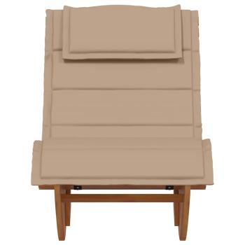 Sonnenliege Set aus 2 Taupe Massivholz Akazie Standard