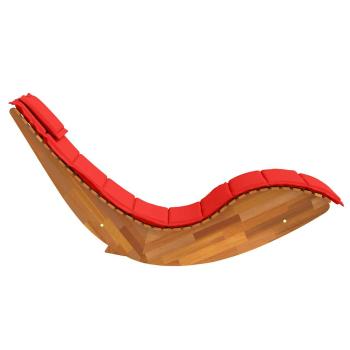 Sonnenliege Set aus 2 Rot Holz und Stoff Standard Faltbar