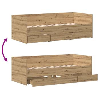 Tagesbett mit Kopfteil Artisan-Eiche 90 x 190 cm Holzwerkstoff