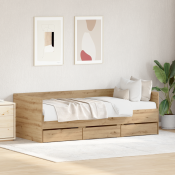 Tagesbett mit Kopfteil Artisan-Eiche 90 x 190 cm Holzwerkstoff
