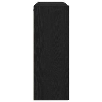 Wandmontierter Schrank Set aus 2 Schwarze Eiche Massivholz, Glas