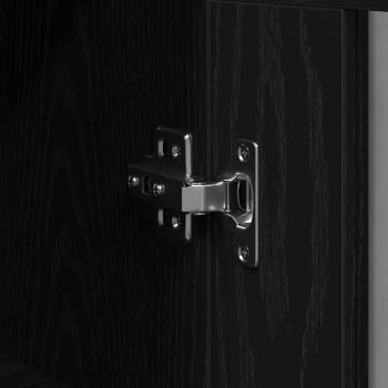 Wandmontierter Schrank Set aus 2 Schwarze Eiche Massivholz, Glas