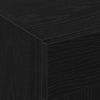 Wandmontierter Schrank Set aus 2 Schwarze Eiche Massivholz, Glas