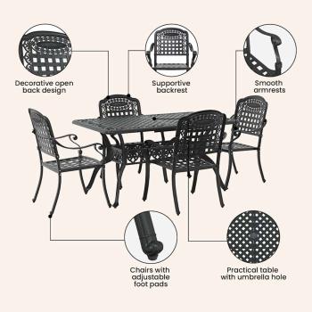 Set aus 3 Schwarz Gussaluminium Mittel Dekorative Intarsien