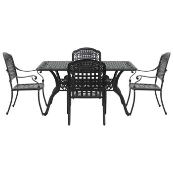 Set aus 3 Schwarz Gussaluminium Mittel Dekorative Intarsien