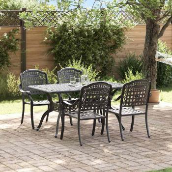 Set aus 3 Schwarz Gussaluminium Mittel Dekorative Intarsien