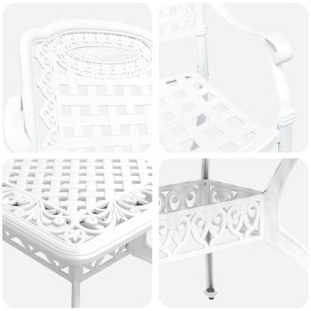Set aus 3 Weiß Gussaluminium Groß Dekorative Intarsien