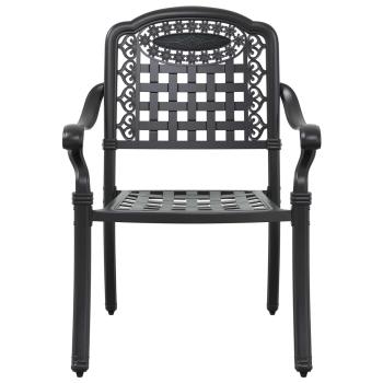 Set aus 4 Schwarz Gussaluminium Mittel Dekorative Intarsien