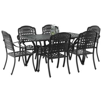 Set aus 4 Schwarz Gussaluminium Mittel Dekorative Intarsien