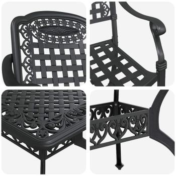 Set aus 4 Schwarz Gussaluminium Mittel Dekorative Intarsien