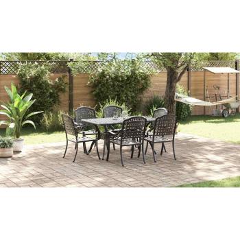 Set aus 4 Schwarz Gussaluminium Mittel Dekorative Intarsien