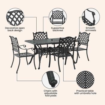 Set aus 3 Schwarz Gussaluminium Mittel Stylisches Design