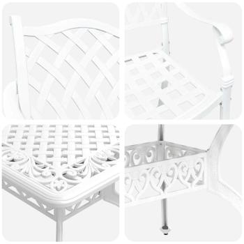 Set aus 3 Weiß Guss-Aluminium 150x90x72 cm Langlebig